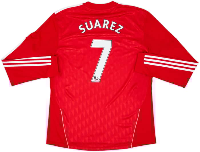 2010-12 Liverpool Home L/S Shirt Suarez #7 - 10/10 - (L)