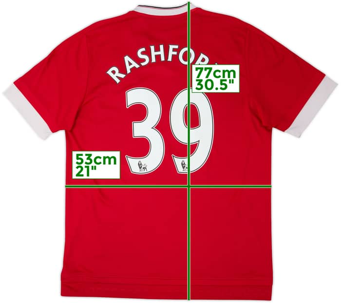 2015-16 Manchester United Home Shirt Rashford #39 - 6/10 - (L)