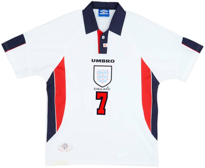 1997-99 England Home Shirt Beckham #7 - 5/10 - (L)
