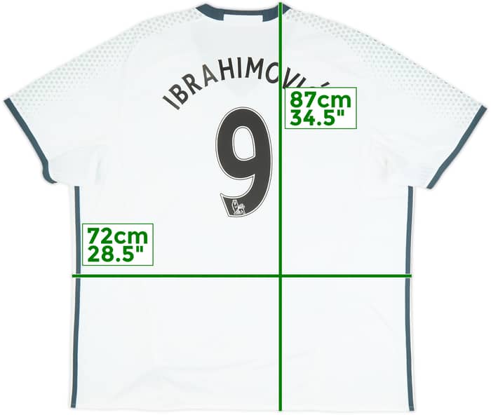 Camiseta de la tercera equipación del Manchester United 2016-17 Ibrahimovic #9 - 8/10 - (3XL)