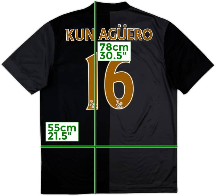 2013-14 Manchester City Away Shirt Kun Aguero #16 - 8/10 - (L)