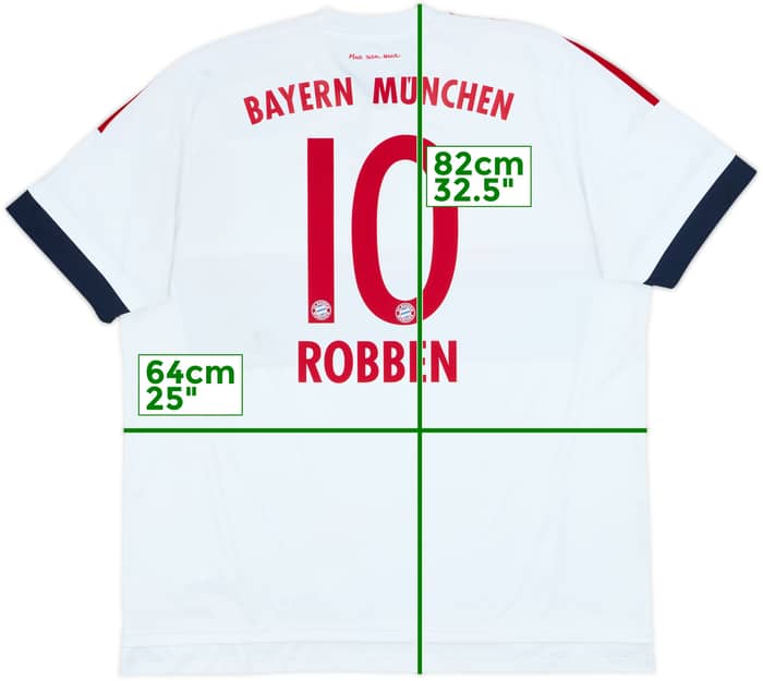 2015-16 Bayern Munich Away Shirt Robben #10 - 6/10 - (XXL)