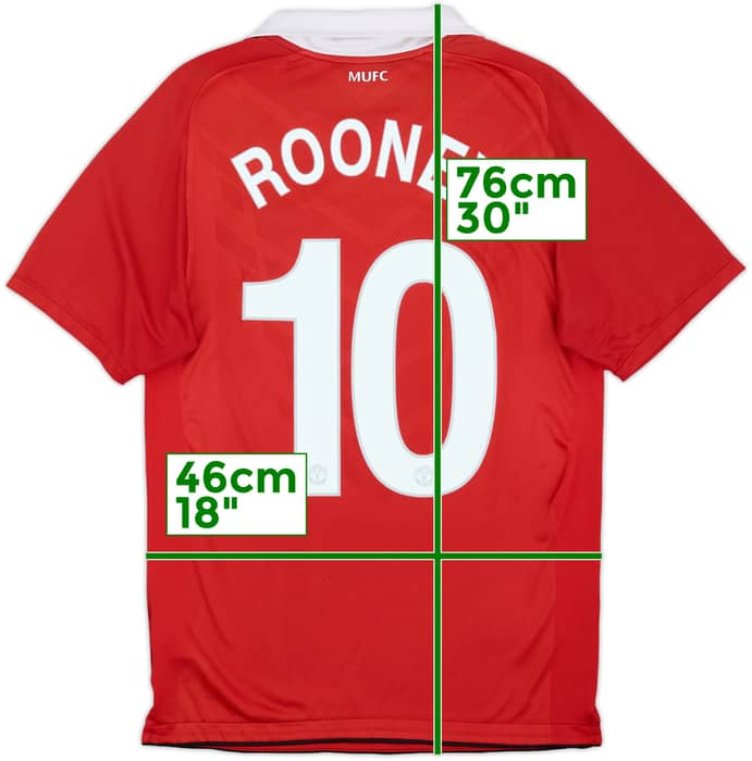 2010-11 Manchester United Camiseta Titular Rooney #10 - 6/10 - (S)
