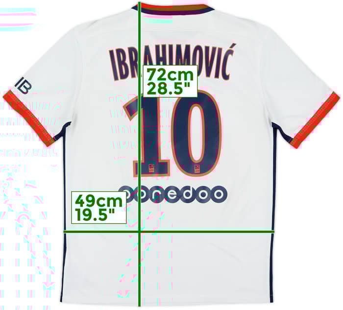 2015-16 Paris Saint-Germain Away Shirt Ibrahimovic #10 - 6/10 - (M)