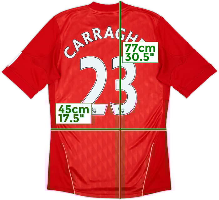 2010-12 Liverpool Home Shirt Carragher #23 - 7/10 - (S)