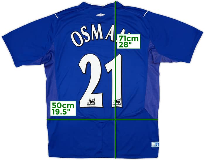 2004-05 Everton Home Shirt Osman #21 - 7/10 - (M)