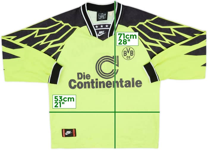 1994-95 Borussia Dortmund Home L/S Shirt #9 - 8/10 - (L)
