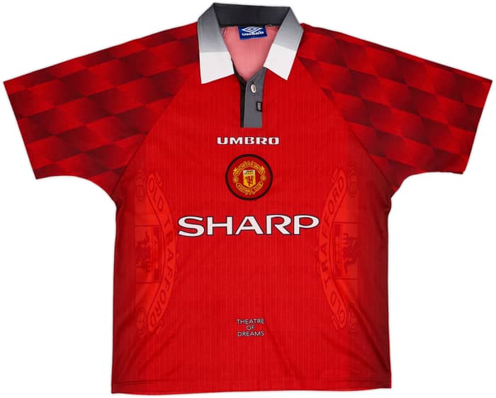 1996-98 Manchester United Home Shirt Cantona #7 - 8/10 - (L)