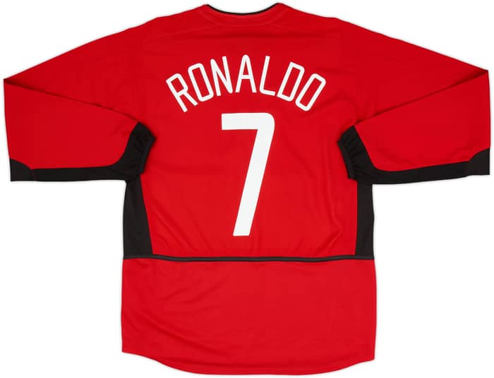 2002-04 Manchester United Home L/S Shirt Ronaldo #7 - 8/10 - (M)