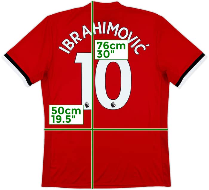 2017-18 Manchester United Home Shirt Ibrahimovic #10 - 9/10 - (M)