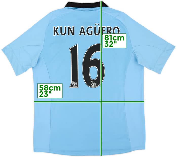 2012-13 Manchester City Home Shirt Kun Aguero #16 - 8/10 - (XL)