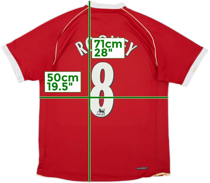 2006-07 Manchester United Home Shirt Rooney #8 - 6/10 - (M)