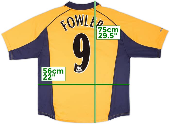 2000-02 Liverpool Away Shirt Fowler #9 - 7/10 - (XL)
