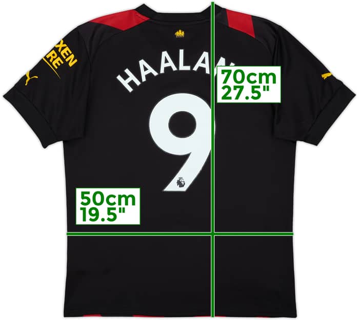 2022-23 Manchester City Away Shirt Haaland #9 - 8/10 - (M)