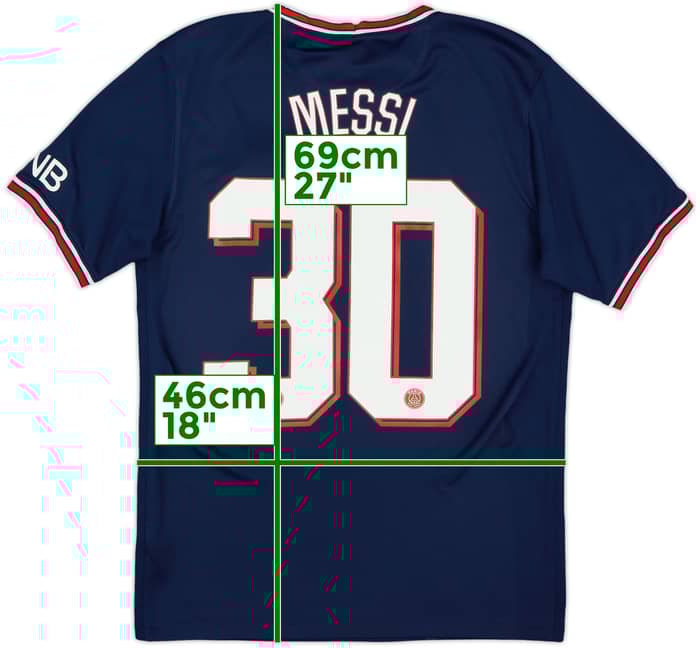 2021-22 Paris Saint-Germain Home Shirt Messi #30 - 8/10 - (S)