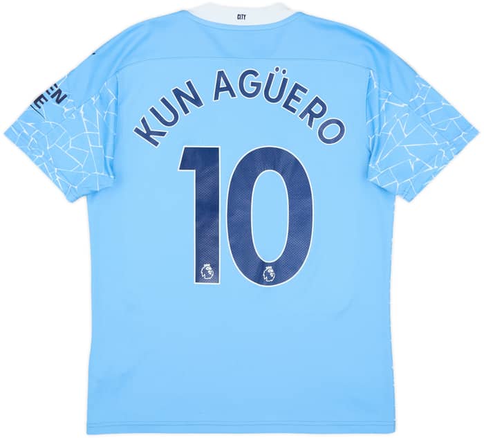 2020-21 Manchester City Home Shirt Kun Aguero #10 - 7/10 - (M)
