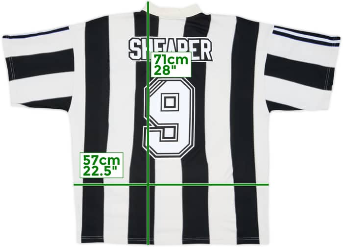 1995-97 Newcastle Home Shirt Shearer #9 - 6/10 - (L)