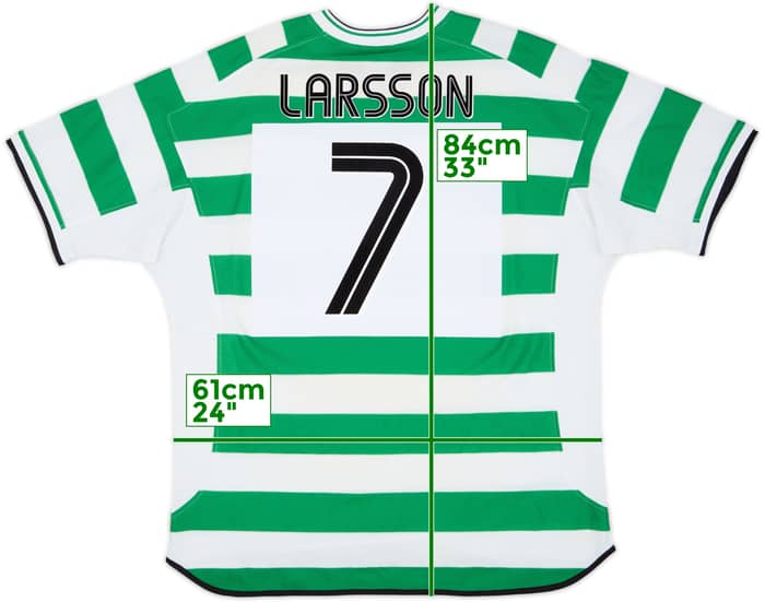 2001-03 Celtic Home Shirt Larsson #7 - 6/10 - (XXL)