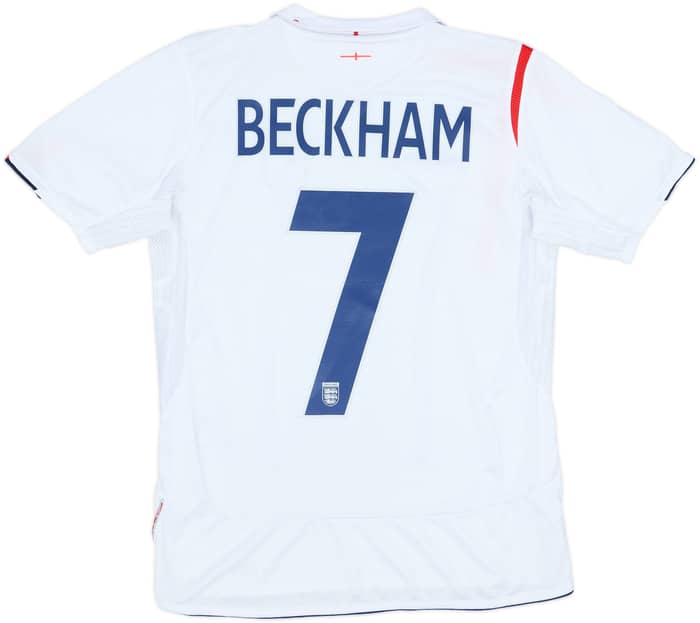 2005-07 England Home Shirt Beckham #7 - 8/10 - (XL.Boys)