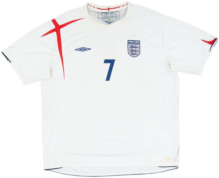 2005-07 England Home Shirt Beckham #7 - 4/10 - (3XL)