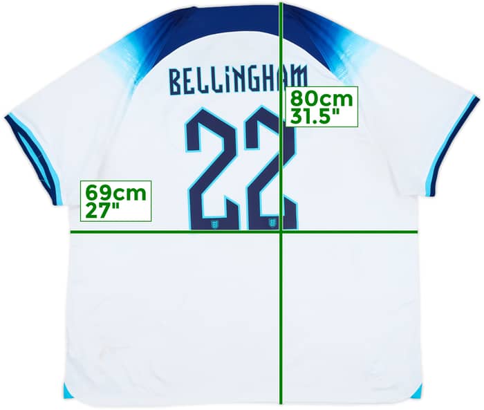 2022-23 England Home Shirt Bellingham #22 - 6/10 - (3XL)
