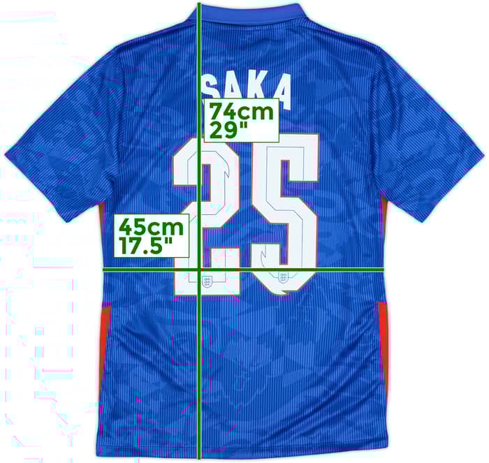 2020-21 England Away Shirt Saka #25 - 9/10 - (S)