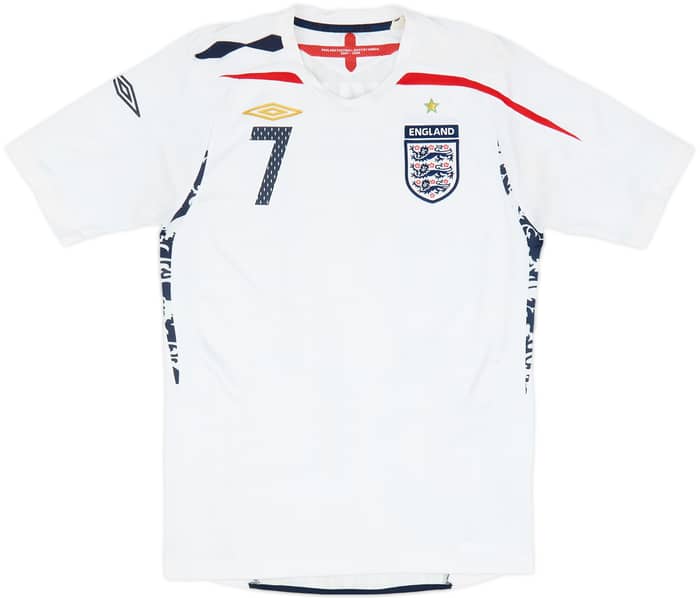 2007-09 England Home Shirt Beckham #7 - 5/10 - (S)