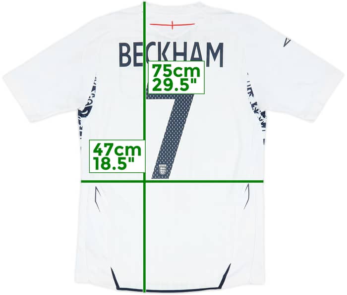 2007-09 England Home Shirt Beckham #7 - 5/10 - (S)