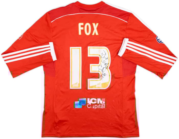 2014-15 Nottingham Forest Match Issue Signed Home L/S Shirt Fox #13