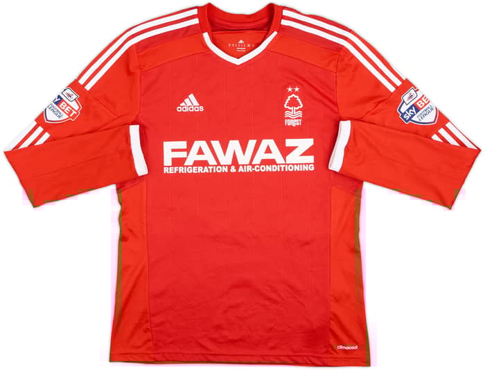 2014-15 Nottingham Forest Match Issue Signed Home L/S Shirt Fox #13