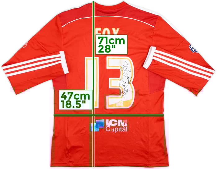 2014-15 Nottingham Forest Match Issue Signed Home L/S Shirt Fox #13