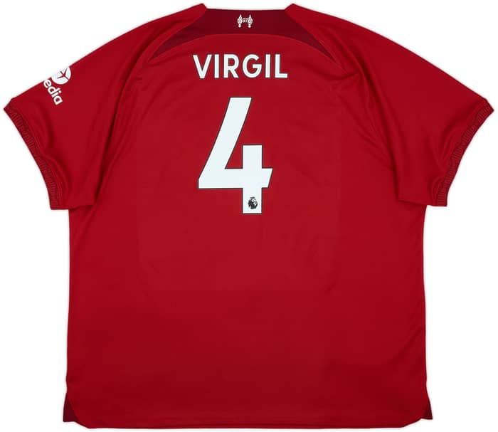 2022-23 Liverpool Home Shirt Virgil #4 - 7/10 - (3XL)