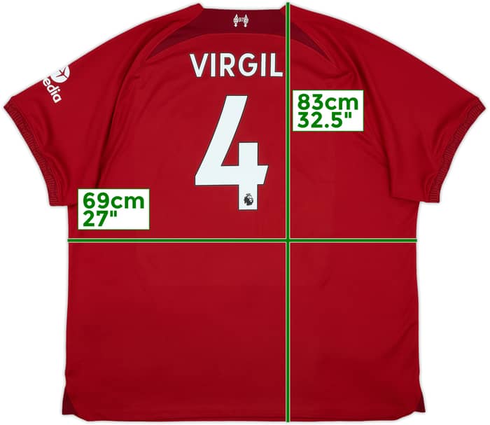 2022-23 Liverpool Home Shirt Virgil #4 - 7/10 - (3XL)