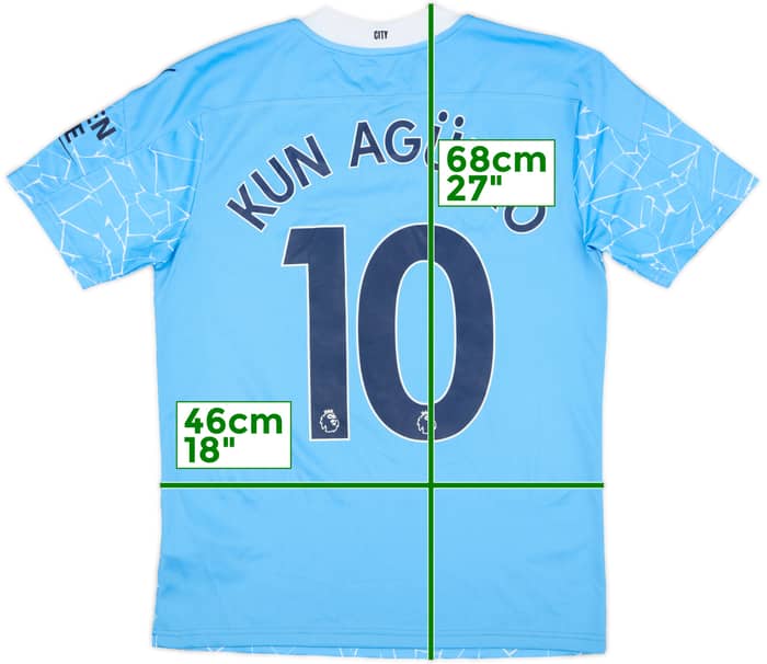 2020-21 Manchester City Home Shirt Kun Aguero #10 - 8/10 - (S)