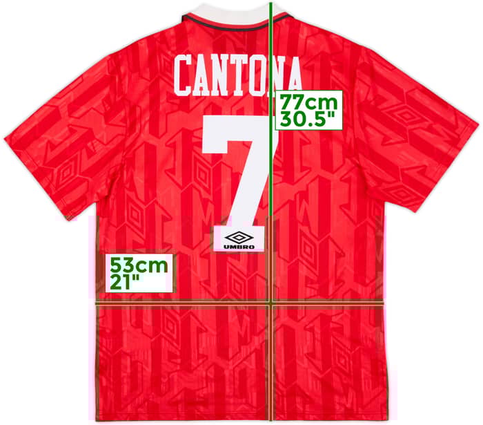 1992-94 Manchester United Home Shirt Cantona #7 - 8/10 - (L)