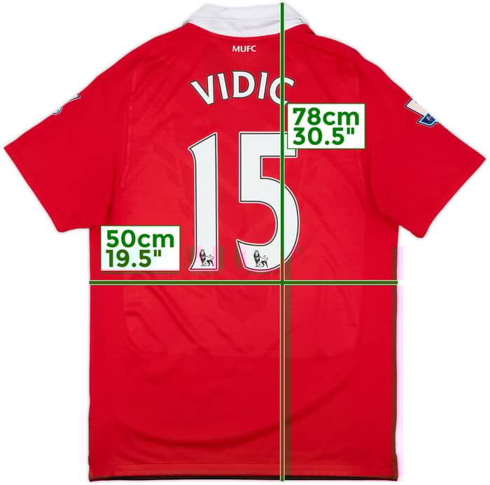 2010-11 Manchester United Home Shirt Vidic #15 - 9/10 - (M)