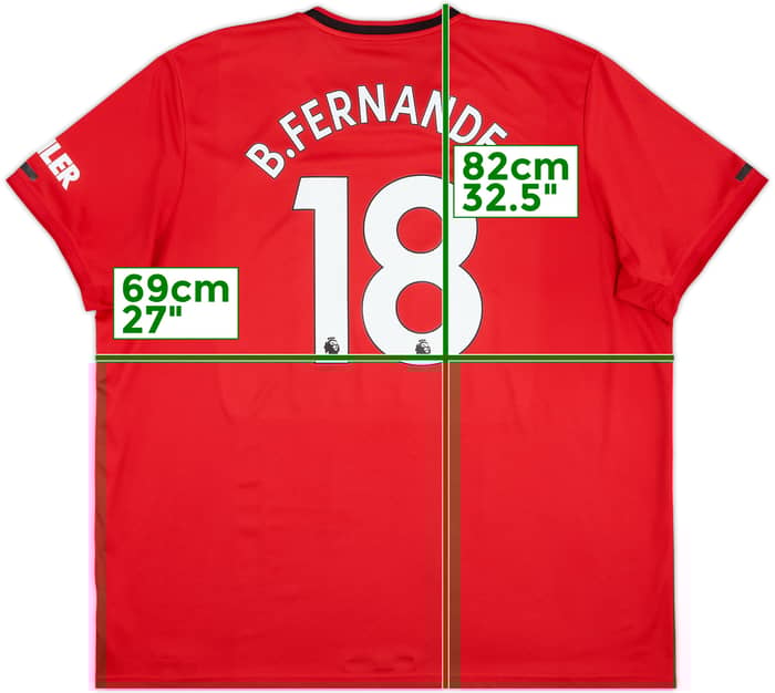 2019-20 Manchester United Home Shirt B.Fernandes #18 - 8/10 - (3XL)