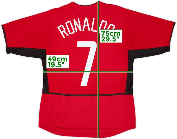 2002-04 Manchester Unido Camiseta Local Ronaldo #7 - 7/10 - (L)