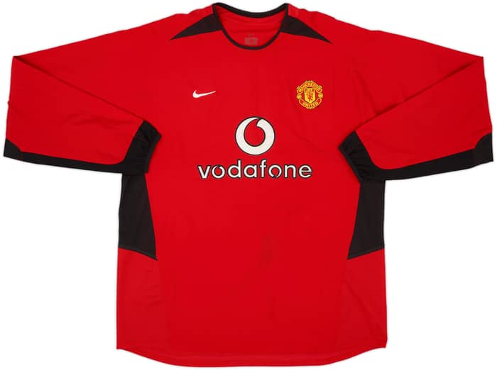 2002-04 Manchester United Home L/S Shirt Beckham #7 - 7/10 - (XL)