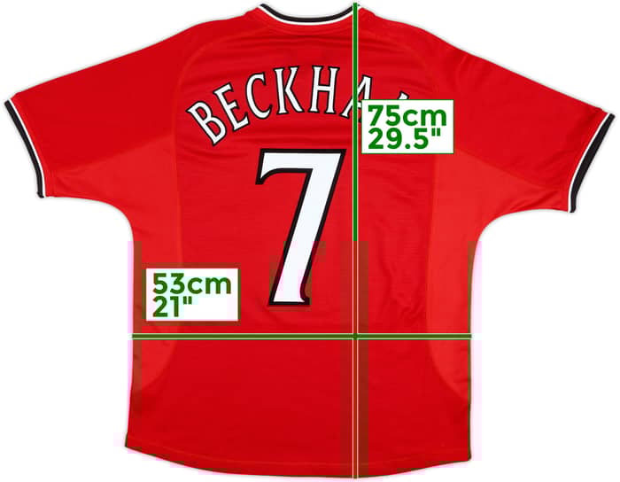 2000-02 Manchester United Home Shirt Beckham #7 - 7/10 - (M)