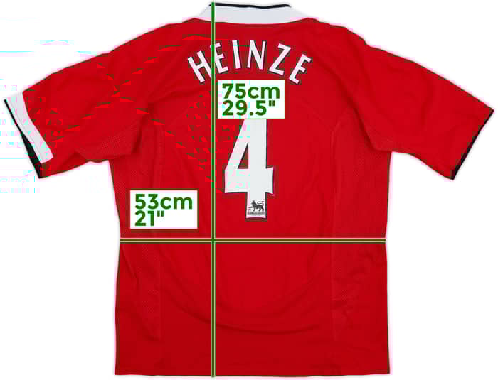 2004-06 Manchester United Home Shirt Heinze #4 - 8/10 - (L)