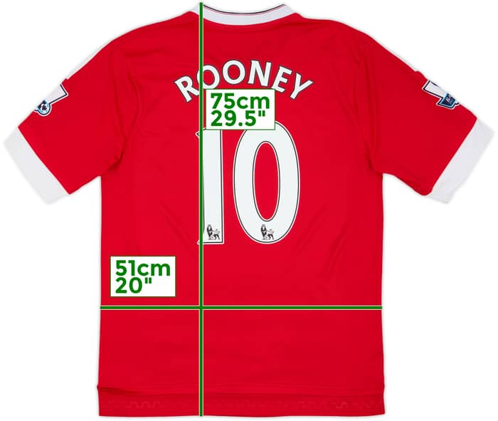 2015-16 Manchester United Home Shirt Rooney #10 - 6/10 - (L)