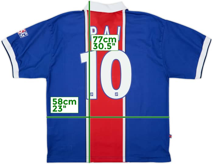 Camiseta de local del Paris Saint-Germain 1997-98 Rai #10 - 8/10 - (XL)