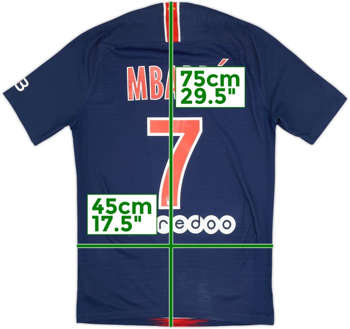 2018-19 Paris Saint-Germain Camiseta Auténtica Local Mbappe #7 - 6/10 - (S
