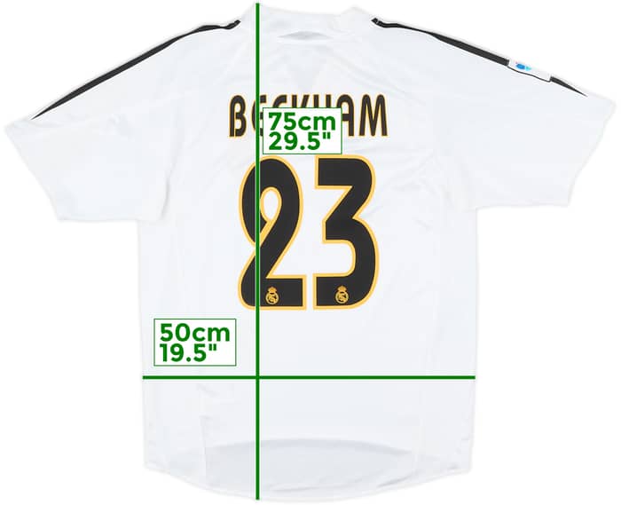 2004-05 Real Madrid Home Shirt Beckham #23 - 7/10 - (S)
