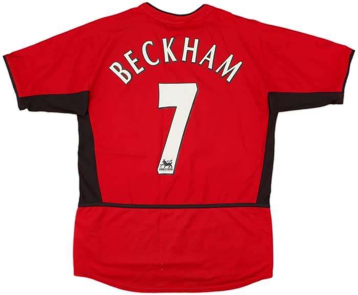 2002-04 Manchester United Home Shirt Beckham #7 - 7/10 - (XL.Boys)
