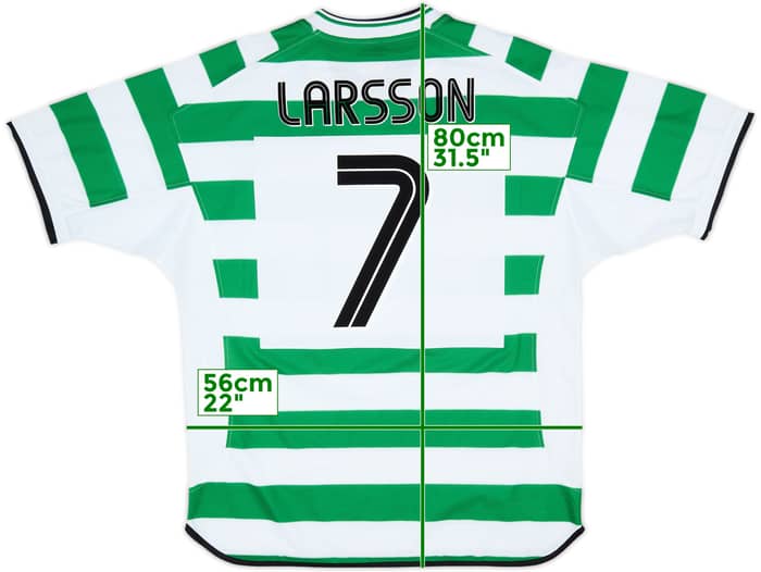 2001-03 Celtic Home Shirt Larsson #7 - 8/10 - (XL)