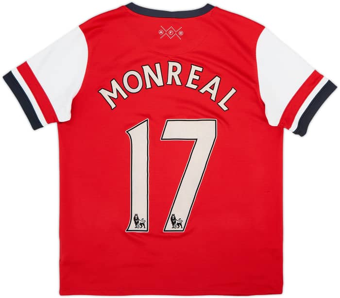 2012-14 Arsenal Home Shirt Monreal #17 - 6/10 - (XL.Boys)