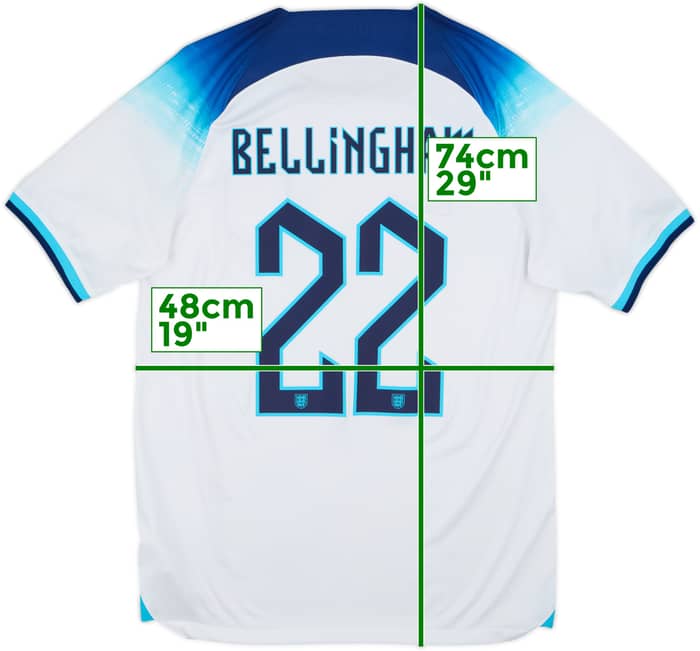 2022-23 England Home Shirt Bellingham #22 - 9/10 - (M)