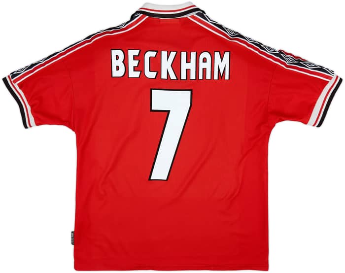 1998-00 Manchester United Home Shirt Beckham #7 - 6/10 - (M)